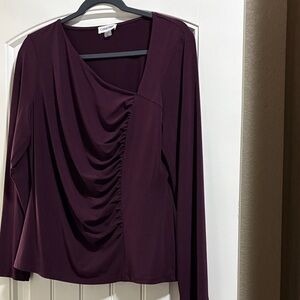 Calvin Klein Women's Draped Blouse - Deep Purple